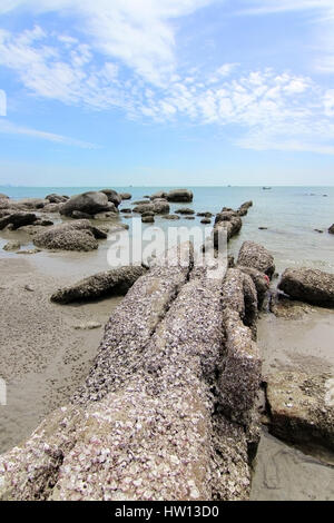 Huahin beach in Phetchaburi, Thailand Stock Photo