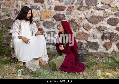 Repentant sinner woman asking for forgiveness and healing Stock Photo ...