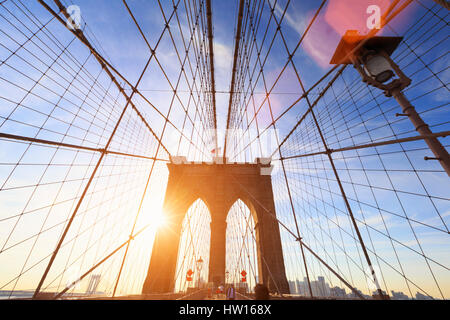 USA, New York, New York City, Brooklyn Bridge Stock Photo