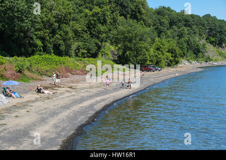 Quay Beach of Cape Sante (Quai - Plage de Cap-Santé) Stock Photo