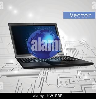 vector laptop isolated on white background Stock Vector