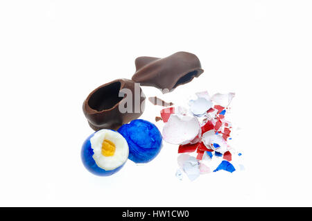 Rests of an Easter party, Reste eines Osterfestes Stock Photo