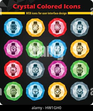 smart watch web icons for user interface design Stock Vector
