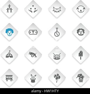 circus flat web icons for user interface design Stock Vector