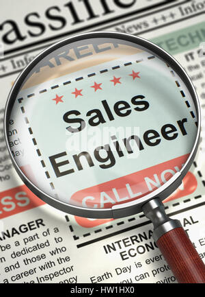 We are Hiring Sales Engineer. 3D. Stock Photo