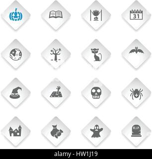 halloween flat web icons for user interface design Stock Vector
