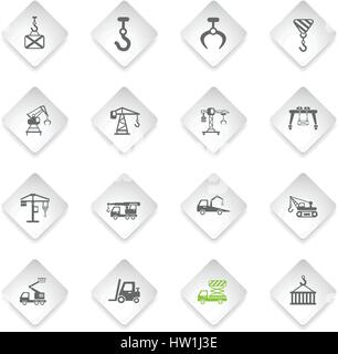 lifting machines flat web icons for user interface design Stock Vector