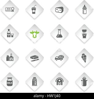 Milk product flat icons in set collection for design.Milk and food ...