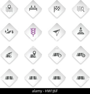 road flat web icons for user interface design Stock Vector