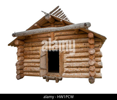 Wood log isolated on a white background Stock Photo - Alamy