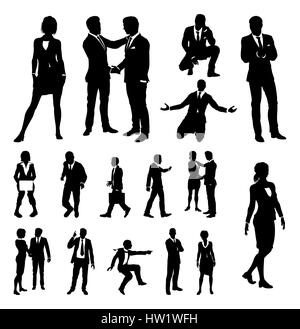 A set of very high quality business people silhouettes Stock Photo
