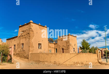 Traditional kasbah house in Kalaat M'Gouna, a town in Morocco Stock Photo