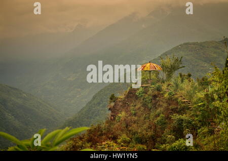 An Umbrella on the Old Silk Route, Mankhim Stock Photo