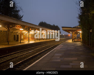 Great Malvern Station on a misty morning Stock Photo