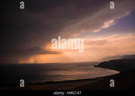 Sunset over Lake Sevan, Armenia Stock Photo