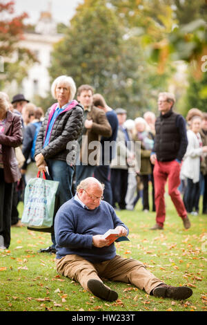 Visitors to the Sunday Times Cheltenham Literature Festival Oct 2016 Stock Photo