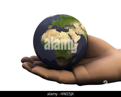 earth in hand Stock Photo