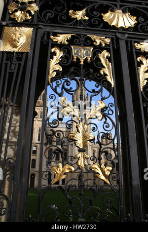 Ornamental wrought iron gateway to All Souls College, Oxford Stock Photo