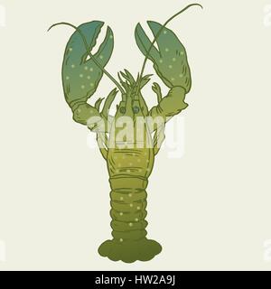 American Lobster, Vector illustration for artwork in small sizes. Stock Vector