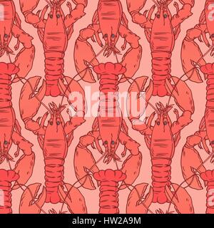 American Lobster, Vector illustration for artwork in small sizes. Stock Vector