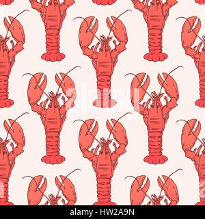 American Lobster, Vector illustration for artwork in small sizes. Stock Vector