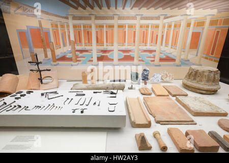 Roman artifacts at the Monographic Museum in Conímbriga, Portugal, Europe Stock Photo