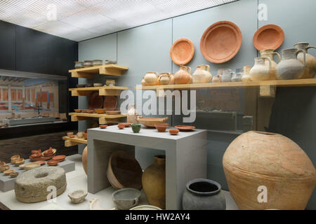 Roman artifacts at the Monographic Museum in Conímbriga, Portugal, Europe Stock Photo