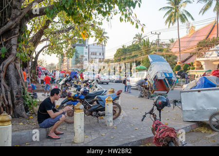 Street scene from Vientiane, Laos Stock Photo