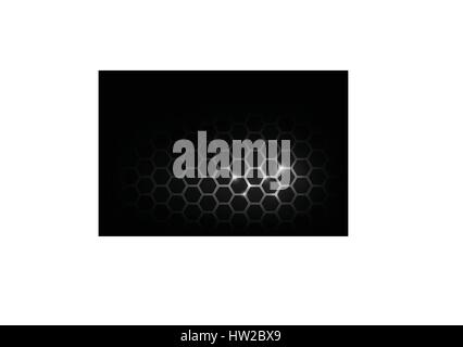 Dark and black with metal honeycomb pattern vector illustration eps 10 Stock Vector