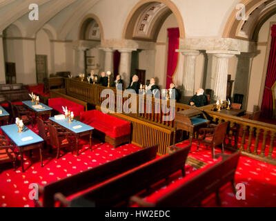 A miniature model of the United States Supreme Court. Stock Photo