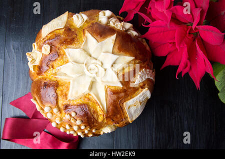 Homemade Serbian slava bread and Christmas tree Stock Photo