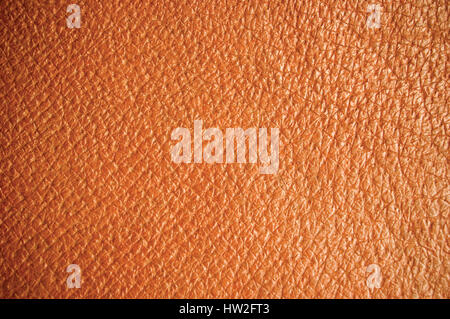 Brown grain leather texture, wide horizontal macro background pattern Stock Photo