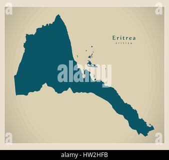 Modern Map - Eritrea ER Stock Vector