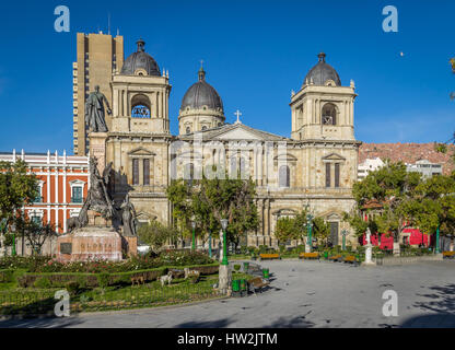 Plaza Murillo and Metropolitan Cathedral - La Paz, Bolivia Stock Photo