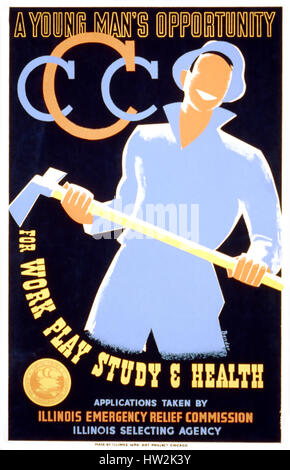 CIVILIAN CONSERVATION CORPS poster 1935 Stock Photo