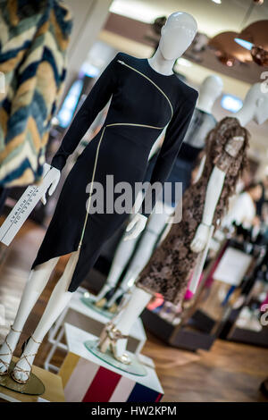 Sydney, Australia. 16th Mar, 2017. Instore display of a design from 'Alex Perry' during the Myer Autumn 2017 Fashion Runway. The inaugural event allows a ‘see, try and buy' retail experience with customers able to purchase their favourite looks straight off the catwalk Credit: Hugh Peterswald/Pacific Press/Alamy Live News Stock Photo