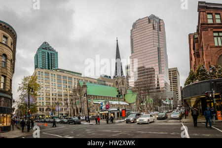 Buildings and skyscrapers in downtown - Montreal, Quebec, Canada Stock Photo