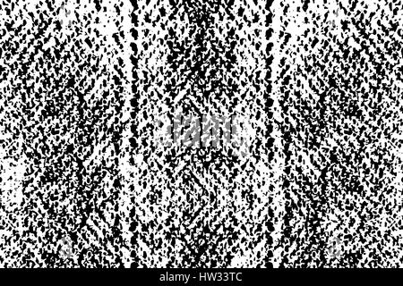 Isolated grunge texture of denim fabric material in black and white, vintage textile background resource. EPS10 vector. Stock Vector