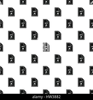 MP3 audio file extension pattern, simple style Stock Vector