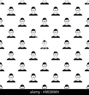 Man in helmet virtual reality pattern simple style Stock Vector