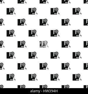 Box and magnifying glass pattern, simple style Stock Vector