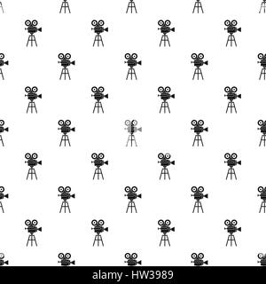 Retro cinema camera pattern, simple style Stock Vector
