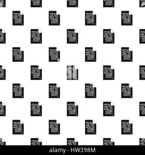 Shopping list and pen pattern, simple style Stock Vector
