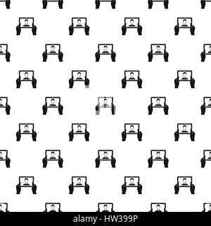 Man taking selfie using tablet pattern Stock Vector