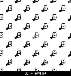 Man taking selfie photo on smartphone pattern Stock Vector
