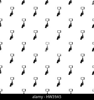 Hand holding selfie monopod stick pattern Stock Vector