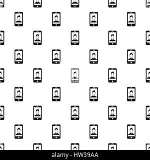 Photo of a man on the screen of smartphone pattern Stock Vector