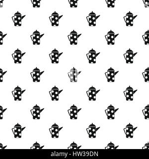 Metal kettle with white polka dots pattern Stock Vector
