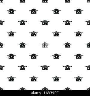 Pot with polka dots pattern, simple style Stock Vector