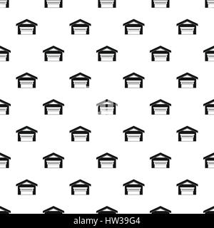 Garage with roof pattern, simple style Stock Vector